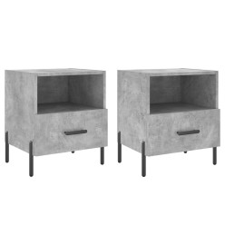 Tables de chevet 2pcs gris béton 40x35x47,5cm bois d’ingénierie