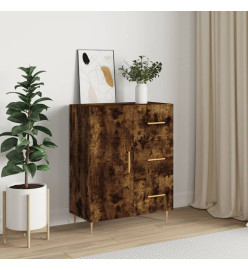 Buffet chêne fumé 69,5x34x90 cm bois d'ingénierie