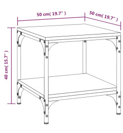 Table basse Chêne fumé 50x50x40 cm Bois d'ingénierie