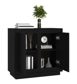 Buffet noir 80x34x75 cm bois d'ingénierie