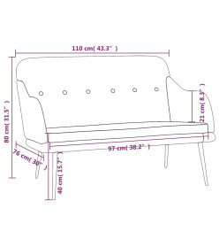 Banc Jaune clair 110x76x80 cm Tissu