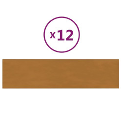 Panneaux muraux 12 pcs Marron 60x15 cm Velours 1,08 m²