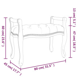 Banc Gris foncé 80x45x60 cm Velours