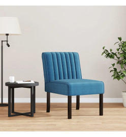 Fauteuil sans accoudoirs bleu velours