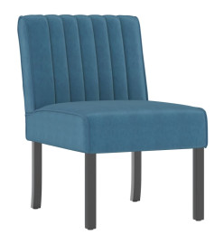 Fauteuil sans accoudoirs bleu velours