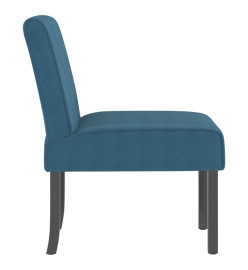 Fauteuil sans accoudoirs bleu velours