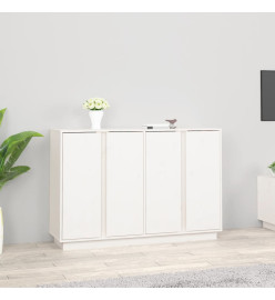 Buffet Blanc 120x35x80 cm Bois massif de pin