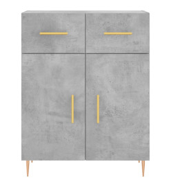 Buffet haut Gris béton 69,5x34x180 cm Bois d'ingénierie