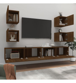 Ensemble de meubles TV 6 pcs Chêne marron Bois d'ingénierie