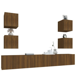 Ensemble de meubles TV 6 pcs Chêne marron Bois d'ingénierie