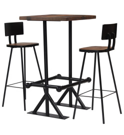 Mobilier de bar 3 pcs Bois de récupération massif