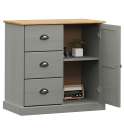 Buffet avec tiroirs VIGO 78x40x75 cm gris bois massif de pin