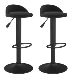 Tabourets de bar 2 pcs Noir Velours