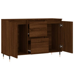 Buffet chêne marron 104x35x70 cm bois d'ingénierie