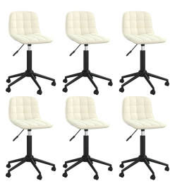 Chaises pivotantes à manger lot de 6 crème velours