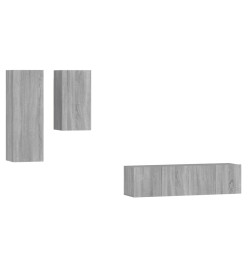 Ensemble de meubles TV 4 pcs Sonoma gris Bois d'ingénierie