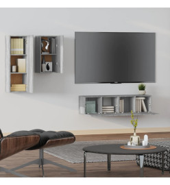 Ensemble de meubles TV 4 pcs Sonoma gris Bois d'ingénierie