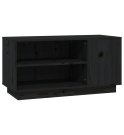 Meuble TV Noir 80x35x40,5 cm Bois de pin massif