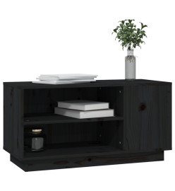 Meuble TV Noir 80x35x40,5 cm Bois de pin massif