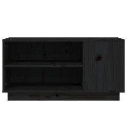 Meuble TV Noir 80x35x40,5 cm Bois de pin massif