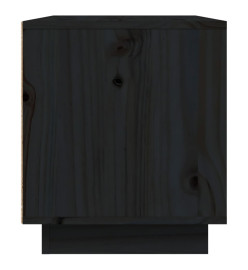 Meuble TV Noir 80x35x40,5 cm Bois de pin massif