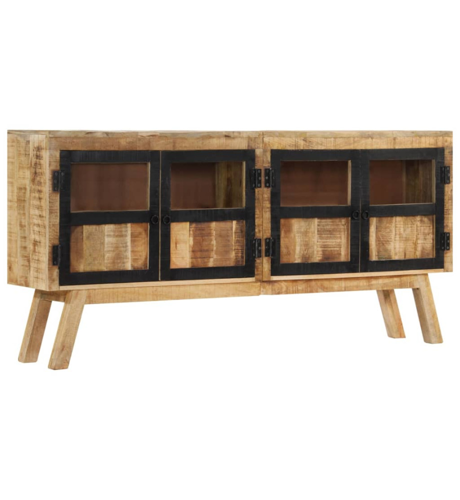 Buffet marron et noir 160x30x76 cm bois massif de manguier