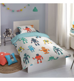 Good Morning Housse de couette pour enfants Robots 140x200/220 cm