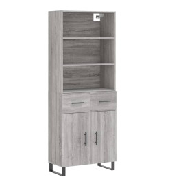 Buffet haut Sonoma gris 69,5x34x180 cm Bois d'ingénierie