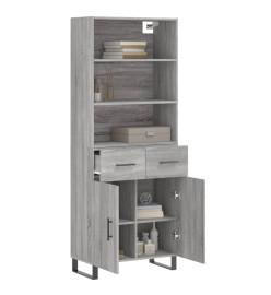 Buffet haut Sonoma gris 69,5x34x180 cm Bois d'ingénierie