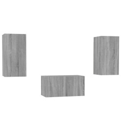 Ensemble de meubles TV 3 pcs Sonoma gris Bois d'ingénierie