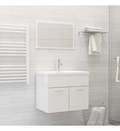 Ensemble de meubles de salle de bain 2 pcs Blanc brillant