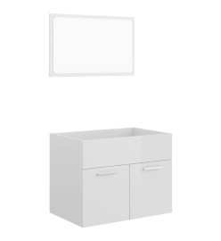 Ensemble de meubles de salle de bain 2 pcs Blanc brillant