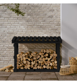 Support pour bois de chauffage Noir 108x64,5x77 cm Bois de pin