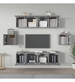 Ensemble de meubles TV 6 pcs Sonoma gris Bois d'ingénierie