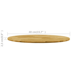 Dessus de table Bois de chêne massif Rond 23 mm 400 mm