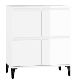 Buffet Blanc brillant 60x35x70 cm Bois d'ingénierie