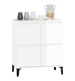 Buffet Blanc brillant 60x35x70 cm Bois d'ingénierie