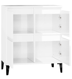 Buffet Blanc brillant 60x35x70 cm Bois d'ingénierie