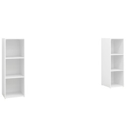 Meubles TV 2 pcs Blanc brillant 107x35x37 cm Aggloméré