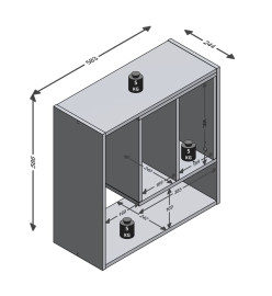 FMD Étagère murale avec 3 compartiments ouverts 58,3x24,4x58,6 cm