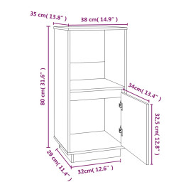 Buffet Marron miel 38x35x80 cm Bois massif de pin