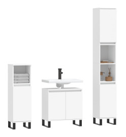 Ensemble d'armoires salle de bain 3 pcs blanc bois d'ingénierie