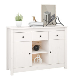 Buffet Blanc 100x35x74,5 cm Bois massif de pin