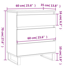 Buffet Chêne sonoma 60x35x70 cm Bois d'ingénierie