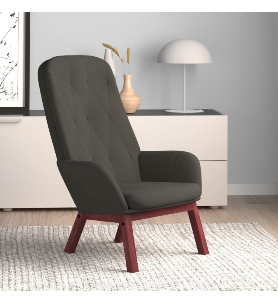 Chaise de relaxation Gris foncé Velours