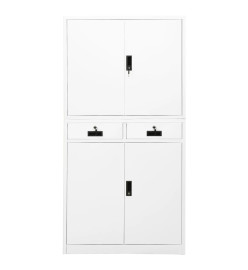 Armoire de bureau Blanc 90x40x180 cm Acier