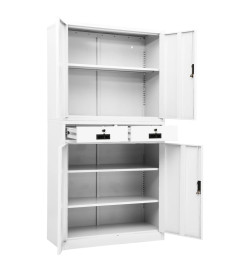 Armoire de bureau Blanc 90x40x180 cm Acier