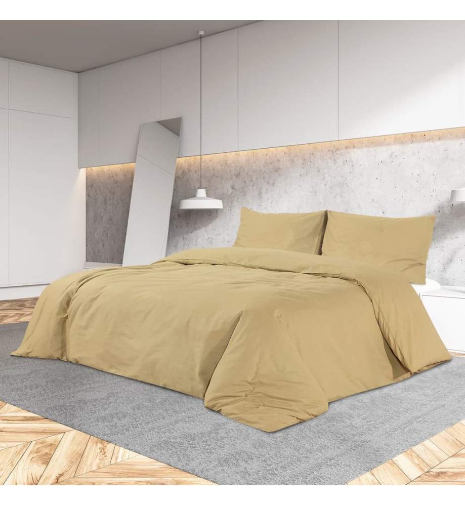 Ensemble de housse de couette Taupe 140x200 cm Coton