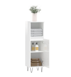 Armoire de salle de bain blanc brillant 30x30x100 cm