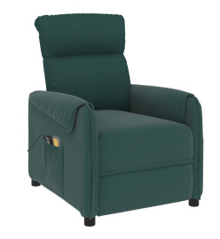 Fauteuil électrique de massage Vert foncé Tissu